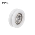 thumbnail image 3 of 2 Pack U Type Groove Pulley Nylon Coated Roller Bearing 5x19x6mm U Groove Guide Wheel for Doors Window, 3 of 5