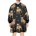 thumbnail image 2 of Pitbull Dog and Footprint Wearable Oversized Blanket,Wearable Blanket Hoodie for Adults,Cozy Hooded Blankets with Super Pockets,Super Warm Fuzzy Pullover for Women & Men, 2 of 6