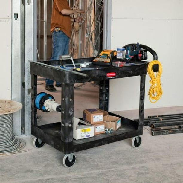 RUBBERMAID FG452088BLA Structural Foam Utility Cart with Deep Lipped