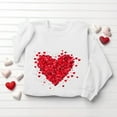 thumbnail image 5 of FAWUUDO Womens Sweet Valentines Crewneck Pullover Loose Fit Long Sleeve Heart Print Graphic Sweatshirt Casual Cozy Romantic Holiday Wear White XS, 5 of 7