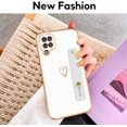 thumbnail image 2 of Compatible with Samsung Galaxy A12/M12/F12 6.5" 2020 Case Thin for Women Girls,Soft TPU Plating Bumper Wristband Holder Case Slim Anti-Scratch Shockproof Love Heart Cute Case(Elegant White), 2 of 7