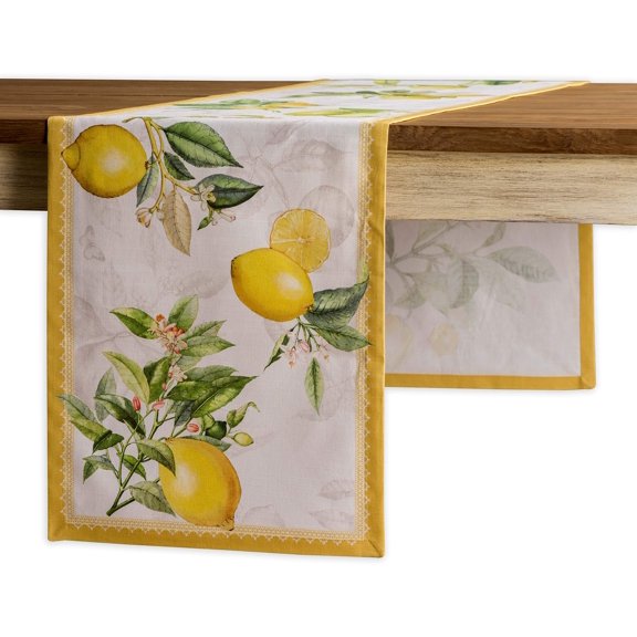 Maison d' Hermine Limoncello 100% Cotton Table Runner for Party | Dinner | Holidays | Kitchen | Spring/Summer [Single Layer (14.5 Inch by 108 Inch)]