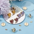 thumbnail image 4 of 1 Box 50Pcs Earring Bezels Trays 18K Gold Plated Blanks Round Cabochon Prong Post Settings Stud Earring Findings with 12mm Tray and 50Pcs Earring Backs for Earring Jewelry Making diy, 4 of 9