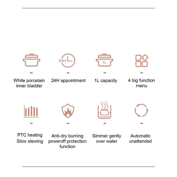 1L Ceramic Slow Cooker, 200W Electric Stew Pot With Timer  Uniform Heating, Green