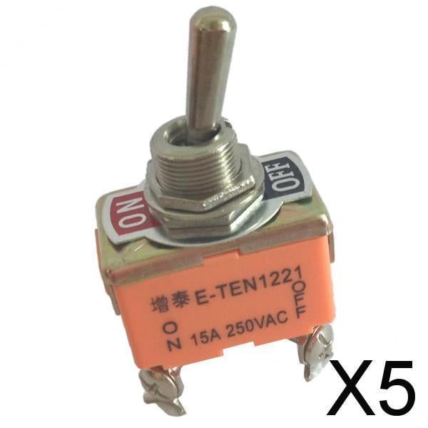 Colaxi 5-6pk Toggle Switch, DPST On-OFF 2 Position 4 Pins , 250V 15A 5 ...