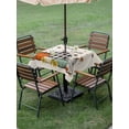 thumbnail image 3 of Outdoor Tablecloth with Umbrella Hole and Zipper, Fall Square Table Cloth 54x54 Inch Waterproof Tablecloth, Farmhouse Plaid Pumpkin Autumn Maple Leaf Lattice Picnic Table Cover for Patio Camping, 3 of 7