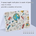 thumbnail image 3 of Yayeee Toggle Light Switch Wall Plate 3-Gang 6.37"x4.48" Decorative Outlet Cover, Colorful School, 3 of 7