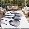 thumbnail image 3 of Outdoor Rug 5x8 ft Gray Tulip Floral Waterproof Outdoor Patio Rug Mat Non Slip Outside Area Rugs Carpet for RV,Camping,Porch,Deck,Pool,Balconybackyard,Watercolor Flowers, 3 of 9