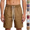 thumbnail image 5 of LTTVQM Men's Cargo Shorts Elastic Waistband Drawstring Summer Casual Cotton Shorts Relaxed Fit Lightweight Workout Short Pants with 4 Pockets Gray 3XL, 5 of 5