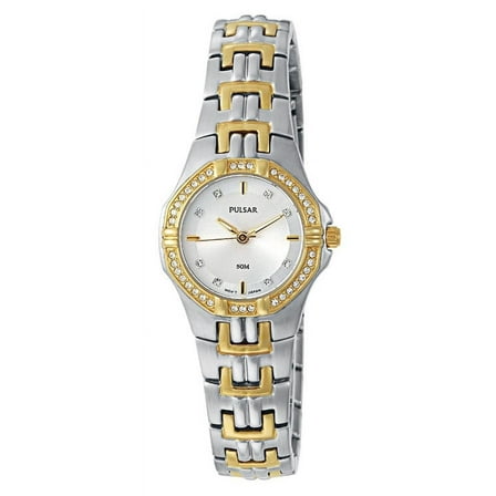 Pulsar Women's Swarovski Crystals Two Tone Stainless Steel Watch PTC386