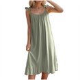 thumbnail image 4 of HomeGardon,Nightgowns for Women Sleepwear,Solid Color Soft Nightdress Women's Summer Thin Sleeveless Medium Length Large Size Home Wear,M-XXXL, 4 of 7