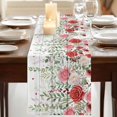 thumbnail image 3 of Table Runners 70 Inches Long Dress Scarves, Pink Spring Floral Farmhouse Coffee/Dining/Kitchen Table Decor, Holiday Table Runner, Weeping Romantic Flowers Wooden 13x70 Inch, 3 of 9