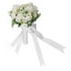 thumbnail image 3 of Ramos de boda ramo de flores artificiales de seda para novia, boda, fiesta e iglesia, color blanco, 3 of 10