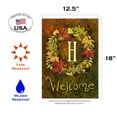 thumbnail image 3 of Toland Home Garden Fall Wreath Monogram H Personalized Fall Flag Double Sided 12x18 Inch, 3 of 5