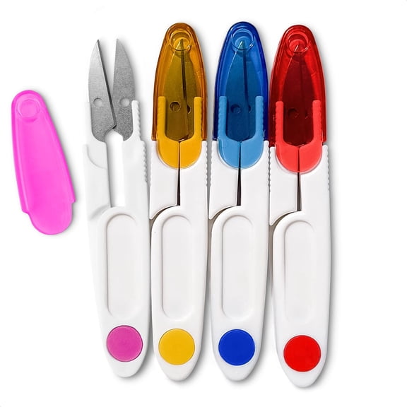 Sewing Scissors V Shape Durable Cross-Stitch Embroidery Gauze Scissor Snip Thread Cutter Tool Multicolor 4PCS