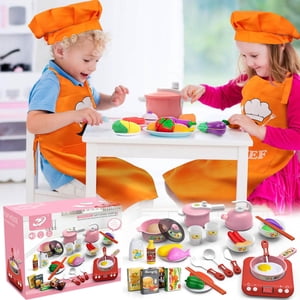 Ensemble de jouets de cuisine Simulation pour enfants Jeu de cuisine Jouet de cuisine Poêle Pot Spoon Entreposage Légume et Fruits Rôle des enfants Jouer Kit de cuisine