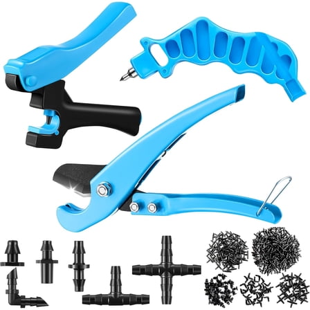 3Pcs Drip Irrigation Punch Tool, Pipe Cutter, Drip Irrigation Punch, 2-in-1 Garden Watering System Drip Irrigation Tubing Hole Punch & Fitting Insertion Tools Kit for 16/20/25 mm PE Pipe and Emitter