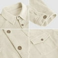 thumbnail image 7 of Hvot&aat Mens Corduroy Button Down Shirt Jackets Long Sleeve Retro Shirt Outerwear Casual Ribbed Work Tops with Pockets, 7 of 7