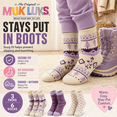 thumbnail image 6 of Girls Heat Retainer Boot Socks, 3 Pack, Warm Thermal Cushioned Crew Socks, PURPLE, M/L, 6 of 8