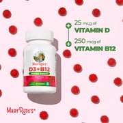 MaryRuths Vitamin D3 + B12 Gummies Bone Health & Immune Support Sugar Free Vegan Raspberry 60 Gummies