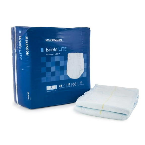 McKesson Adult Disposable Brief Large Case of 72, Blue