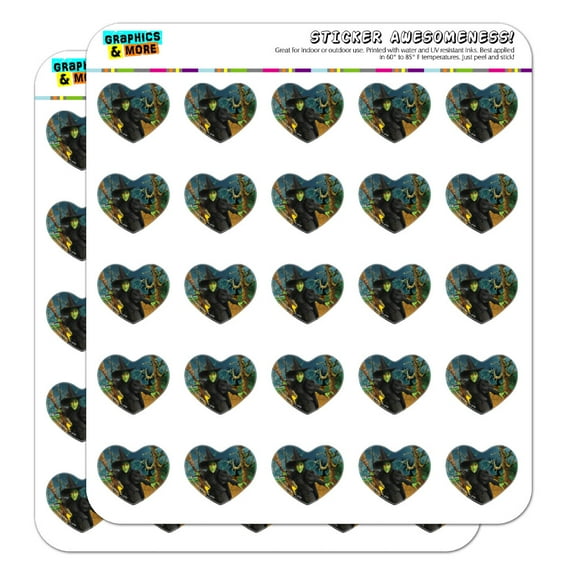 Wizard of Oz Wicked Witch Character Heart Shaped Planner Calendar Scrapbook Craft Stickers