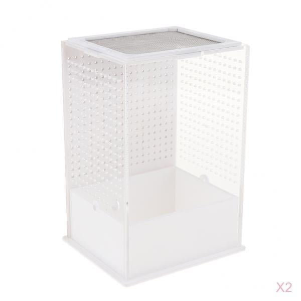 2x Caja De Alimentación Para Contenedor Para Incubar En Jaula Para Rana 1 Yuyangstore Contenedor de alimento para reptiles nuevo