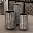 thumbnail image 5 of Lynde Combed Electroplated Metallic Vase, Decorative Modern Flower Vase for Home Décor, Living Room & Tabletop (Size- 5.00" D × 5.00" W × 7.50" H, silver), 5 of 7