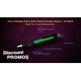 thumbnail image 3 of Pens with Touch Screen Stylus - 10 pack - Plastic Pens - Metallic Green, 3 of 5