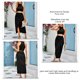 thumbnail image 5 of Crop Top vestido sin mangas elegante asimétrico casual slit Halter Masajeadores de cuello mujeres dos piezas trajes para viajes calle negro S, 5 of 6