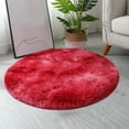 thumbnail image 6 of AuroraX Red Living Room Area Rug Non-Slip Backing Ultra Soft Plush Fluffy Bath Mat Rug Art Deco Round, 6 of 7