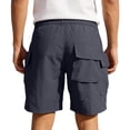 thumbnail image 4 of Besolor Plus Size Workout Shorts for Men Elastic Waisted Drawstring Wide Leg Lightweight Casual Running Hiking Shorts with Pocket(X-Large,Dark Gray), 4 of 7
