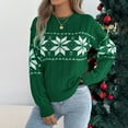 thumbnail image 2 of vigerkar Women's Ugly Christmas Sweater Cedar Snowflake Pattern Knitted Sweaters Long Sleeve Winter Pullover Tops (Green, S), 2 of 8