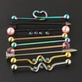 thumbnail image 3 of 9PiesLbetEEingBBbellJewely - Colorido Sunnimix Pendientes Body Piercing, 3 of 8
