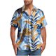 thumbnail image 1 of Blusa y camisa de manga corta con cuello vuelto para hombre, blusa informal de moda con botones y manga corta para hombre, 1 of 4