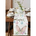 thumbnail image 4 of Easter Bunny Table Runner 120 Inches, Retro Funny Rabbit Ears Eggs Tree Floral Bed Runner Dresser Scarves Tabletop for Indoor Outdoor Parties/Ceremony/Banquet, 13"x 120", 4 of 8