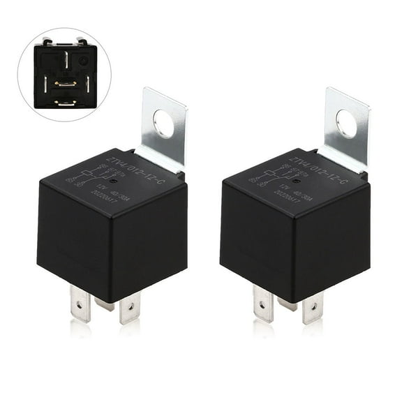 2PK Techie 4/5 Pin Car Relay,12V 40A with Fixed Plate,Automotive Electrical, AC Starter,Air Conditioner Relay,Fit for Cars, Motorcycles,Trucks (5 Pin 30/40A)