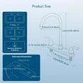 thumbnail image 4 of 8 Inch Kitchen Sink Faucet Deck Mounted 3 Hole 2 Handle Kitchen Faucets High-Arc 360 Degree Swivel Spout with Supply Lines Black, 4 of 8