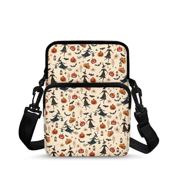 Chririnla Polyester Crossbody Bags Lightweight with Compartments Crossbody Purse for Travel, Witch Crossbody Shoulder Bag