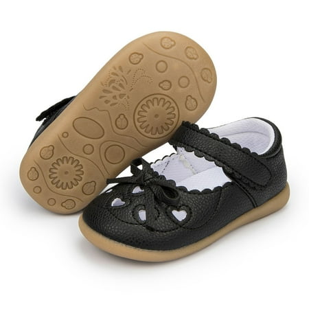 

Girls Casual Vintage Heart Hollow Mary Jane Shoes With Bowknot Flat Non-slip Princess Shoes