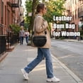 thumbnail image 3 of Bum Bags for Women Crossbody Bag, Trendy Crescent Shoulder Bags Spacious Fanny Packs Sling Bag Half Moon Purse, with Adjustable Strap, Black, 3 of 7