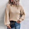 thumbnail image 2 of REDHOTYPE Pull-Over Long Ample Tricoté à Col Rond Manches Longues pour Femmes Hiver Chaud, 2 of 6