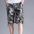 thumbnail image 5 of Pantalones cortos cargo para hombre, holgados, anchos, con botones, para hombre, con múltiples bolsillos, nuevos, de algodón, ropa pesada, pantalones cortos, cómodos, Y2k, 5 of 5