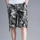 thumbnail image 5 of Pantalones cortos cargo para hombre, holgados, anchos, con botones, para hombre, con múltiples bolsillos, nuevos, de algodón, ropa pesada, pantalones cortos, cómodos, Y2k, 5 of 5