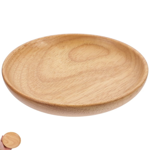 GOOHOCHY Round Wooden Dinner Plates Ecofriendly Delicate Dinnerware Utensils for Daily Party and Wedding