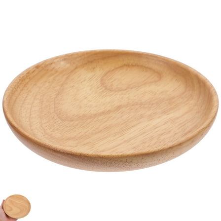 GOOHOCHY Round Wooden Dinner Plates Ecofriendly Delicate Dinnerware Utensils for Daily Party and Wedding