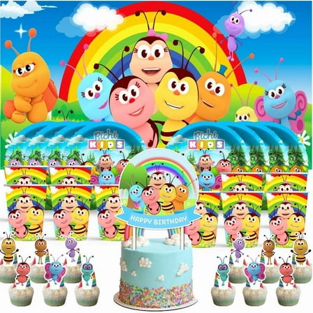 Bichikids Birthday Cups Party Supplies Decor Backdrop Paper Plates Fans Decorations Banner