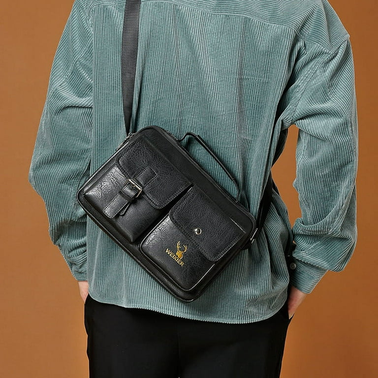 Men's Medium Leather Messenger Bag