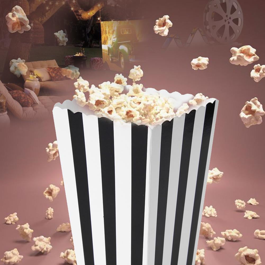 12X Stripe Favor Candy Treat Popcorn Boxes for Wedding Party Supply Baby Shower 
