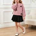 thumbnail image 2 of Mnyotv Spring Fall Clothes for Girls Long Sleeve Bow Tops and Skirts 2Pcs Sets Back to School Outfits Size 2-3Y, 2 of 6